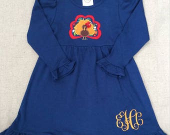 Robe De Fille Sunshine Swing Manches Longues, Motif Dinde Thanksgiving, Taille 4