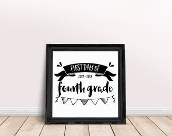 First Day of Fourth Grade Sign, Chalkboard Sign, First Day of School Chalkboard Sign, Printable Chalkboard Sign, Back to School Chalkboard