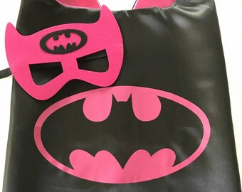 Batgirl Cape and Mask Set, Batgirl Cape, Batgirl Party Favors, Supergirl Party, Batgirl Party, Batgirl Cape, Superhero party, Supergirl Cape