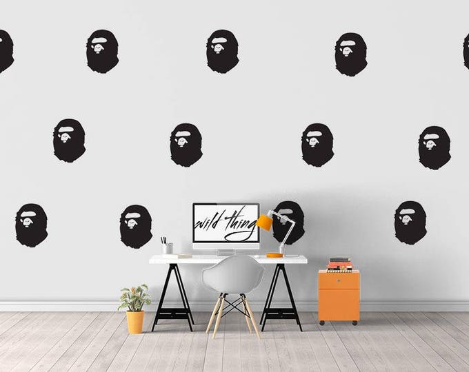 Bape Pattern wall Decal / Bape Art / Bathing Ape / Home Decor / Wall Sticker / Wall Decal