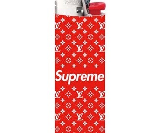 Red Supreme Louis Vuitton Collab Lighter