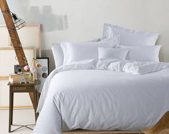 Egyptian Cotton White Duvet Cover Set 1000 Thread Count (US Free shipping)
