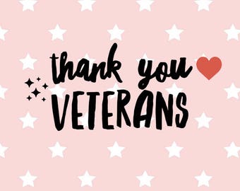 Sale! Thank you veterans SVG Cut File - veterans SVG - Heart svg - Sparkles svg - Patriotic Veteran SVG File - Cricut & Silhouette svg