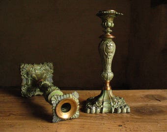 Pair of Candlesticks, bronze, 19th century