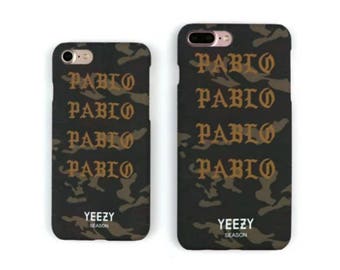 YEEZY Luminous Pablo Dark Green army Matte Hard Plastic Case For iPhone 7 7 Plus 6 6S Plus Fundas Coque