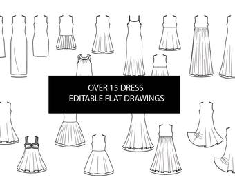 Dress drawing | Etsy