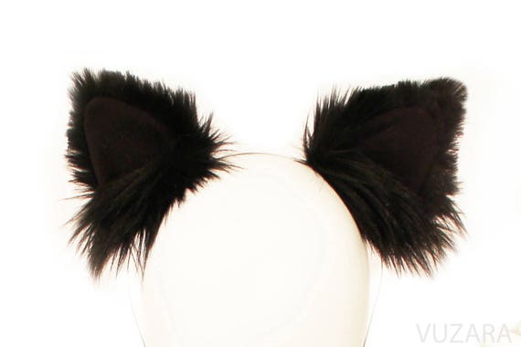 black cat ears black kitty ears black kitten ears cat headband