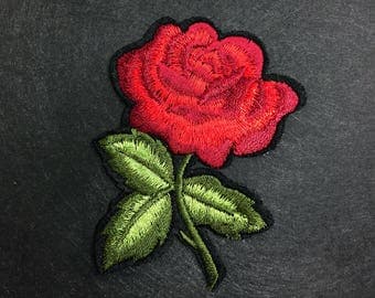 Iron on patch-Embroidery Patch-Gucci Style Patch-Patches-Rose Patch-Flower Applique-Flower Embroidery-Rose Embroidery-Gucci Inspired Patch