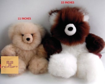 Real Super Baby Alpaca Fur Teddy Bear - Peruvian Products - Stuffed Alpaca Toys - Handmade