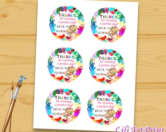 Art Party Favor Tag, Art Party Thank You Tags, Digital File