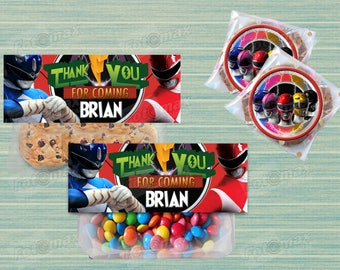 Power Rangers candy topper- favor bag topper - digital file or printed