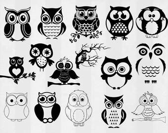 Owl SVG Bundle, Owl clipart, Owl cut files, Owl svg files for silhouette, Owl files for cricut, Owl svg, Owl dxf, Owl eps, cuttable design
