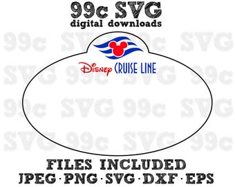 Disney Cruise Line Tag SVG DXF Png Vector Cut File Cricut Design Silhouette Cameo Vinyl Decal Party Stencil Template Heat Transfer Iron