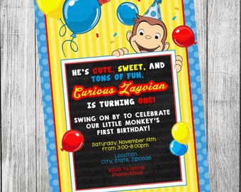 Curious George Invitation
