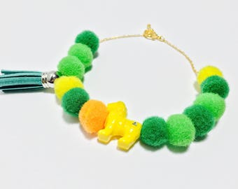 POMPOM Bracelet - Yellow Lion with Tassel