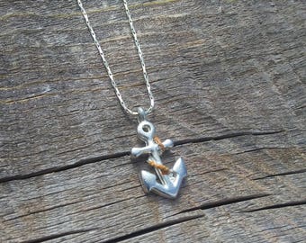 Anchor Charm Necklace And Nautical Earring Set