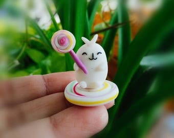 Cute Molang Figurine Table top decor, Disney Junior Molang Piu Piu figure, Kawaii Molang Miniature Figurines