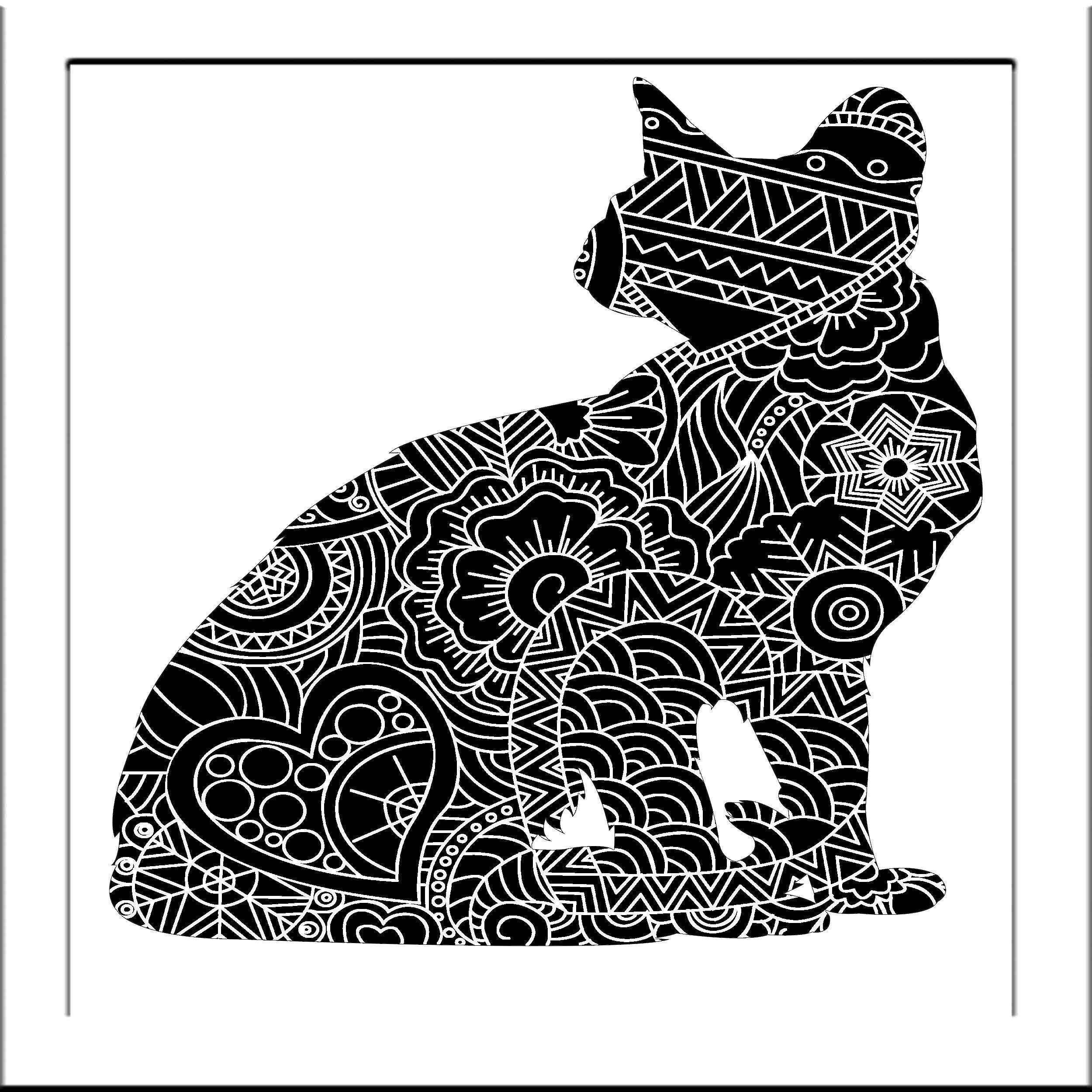 Download Sitting Cat Papercut Template - Svg Paper Cut Templates ...