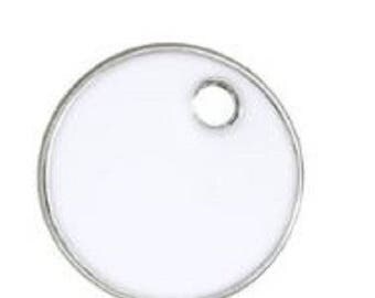 2 round sequins metal enameled ref C127 16mm