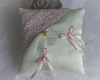 Blush Pink lace ring bearer pillow