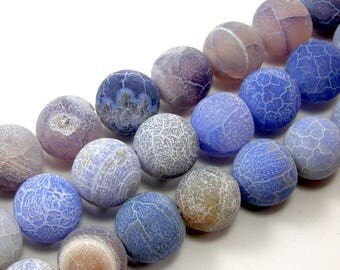 Pearl agate eflorescence 10 mm purple set of 5