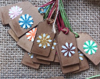 Small Thank You Tags, Set of 12 Small Tags, Vintage Style Tags, Kraft paper Small Tags, Gift Tags