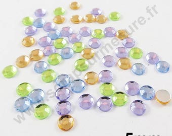 Paste rhinestone round - PASTEL - 5mm - x 65pcs