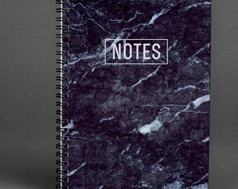Black Marble Writing journal Notebook Marble Gift Notebook Spiral Notebook Marble Notebook A5 Notebook Sketchbook Stoned Notebook A4 Diary
