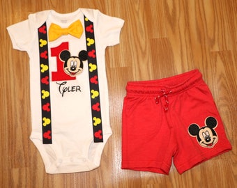 mickey smash cake outfit