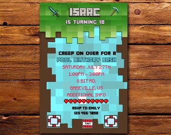 Mine Themed Invitation,Mine Themed Birthday,Mine Themed Birthday Invitation,Mine Themed Party,Mine Themed Printable,Mine Themed-SL149