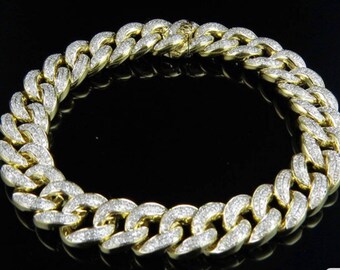 Micro Pave New Rennasaince Lab Diamond 3d Bracelet Rap Jewelry