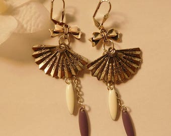 Boucles d'oreilles éventail sequin ovale