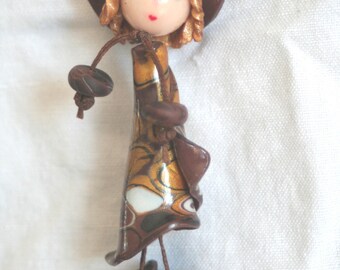 Golden brown chick dress straight & round