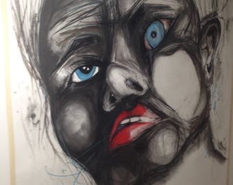 Addicted, Charcoal mixed media on Paper