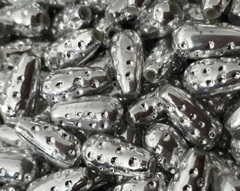 20 drops pears acrylic silver 12 mm