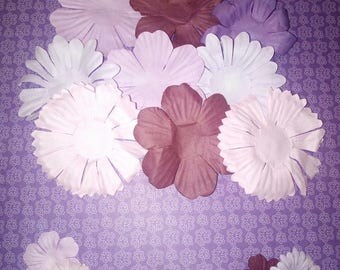 A-002 * SET OF 18 FLOWERS SCRAPBOOKING PAPER EMBELLISHMENTS