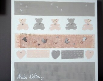 Panel painting, customize for baby.