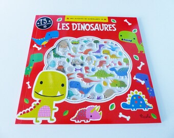 book with 75 stickers 3D dinosaurs kids activities