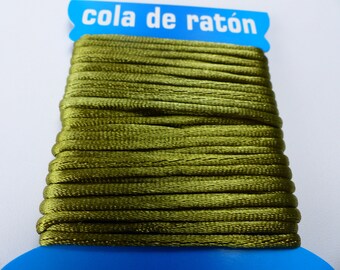 5 meters of khaki colored 2 mm Rattail Cord