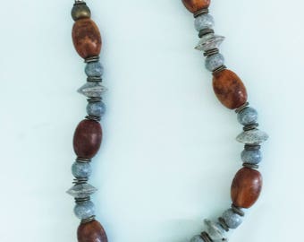 Necklace / Wooden Necklace / Ceramic Beads