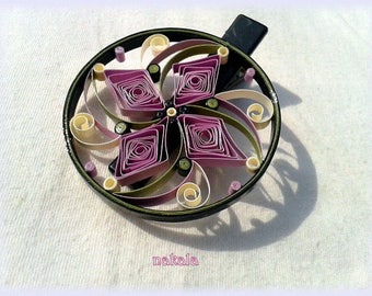 Unique coupon paper glaze spiral round barrette hair clip