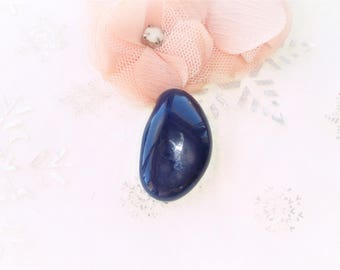 Pearl stone ultramarine blue azurite polished 38 mm