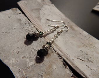 Small black and gray beads and metal buckles