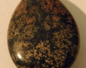 Orbicular ocean Jasper - vertical - drilled 25x19x6mm