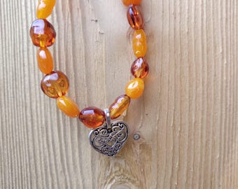 Lovely Orange Beaded Bracelet