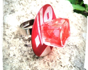 Ring cube resin geometric /bague Adjustable ring/woman / woman ring