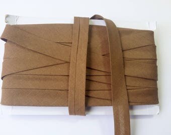 1 M of bias REPLIE DOUBLE plain TAUPE 100% cotton 15 mm
