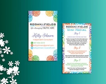 Rodan and Fields Business Cards, Rodan and Fields Mini Facial Card, Fast Personalized, Modern Business Cards RF01