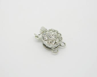 1 x clasp double row rhinestone 15mm (l922)