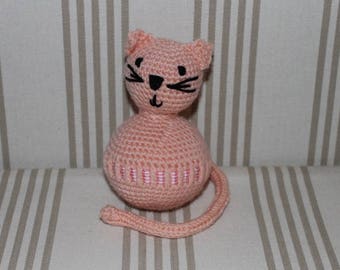 Pink Ribbon toy with pink and white stripes
